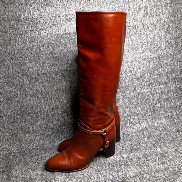 Ralph Lauren Purple Label Heeled Leather Platform Riding Boots Brown 36/ 6 - Picture 5 of 11